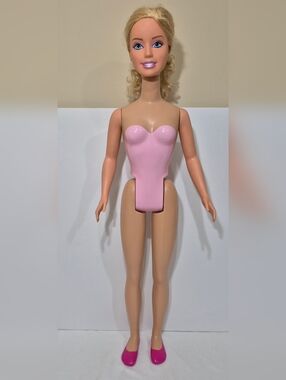 Vtg 1992 My Life Size Barbie Doll 37" Mattel Blonde Blue Eye Standing Pink Shoes